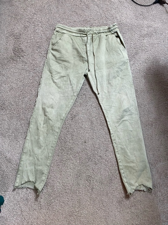 Venti6 Denim - Venti6  Cropped Olive Green Drawstring Ankle Jeans